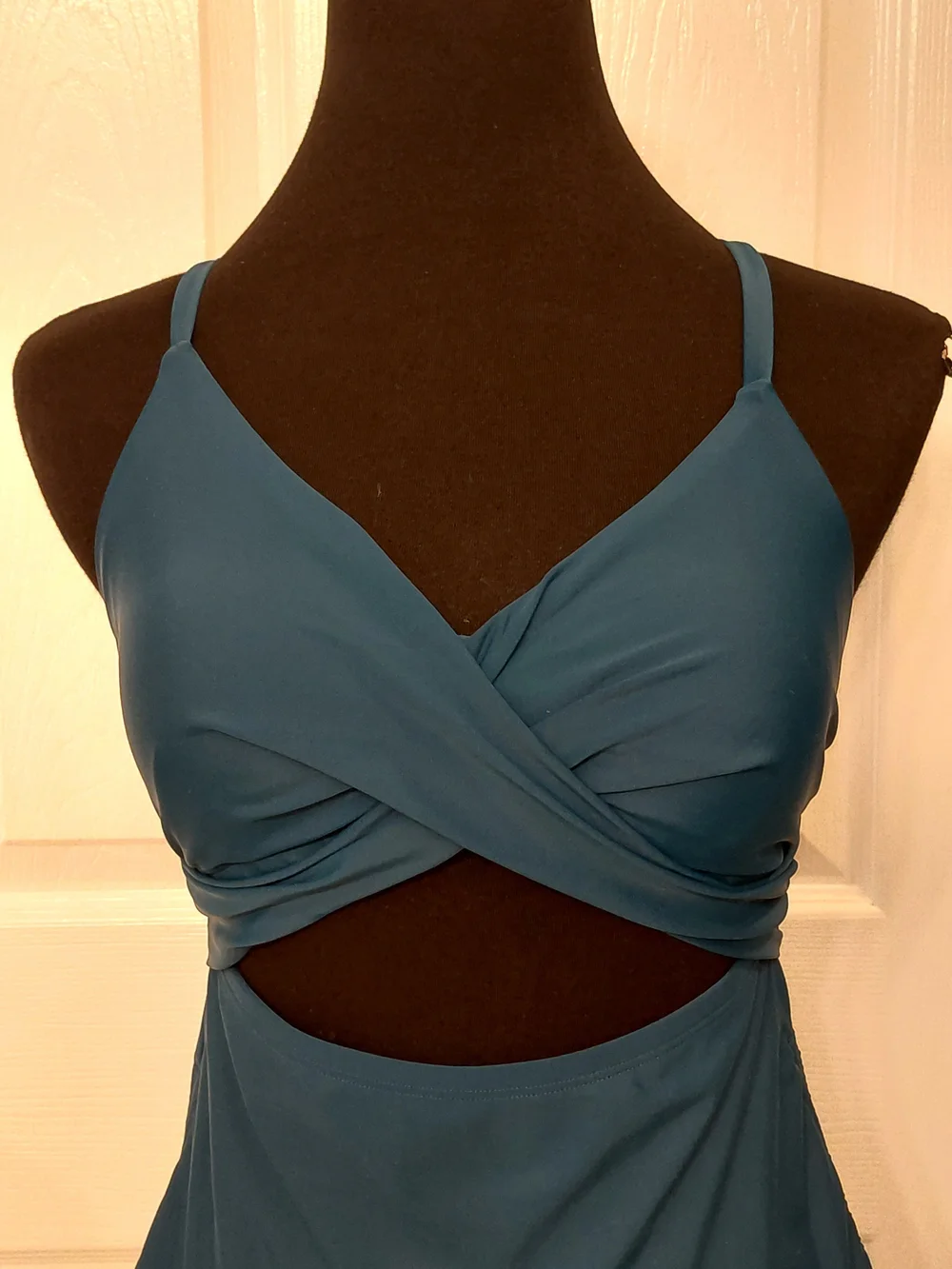 Cupshe Maternity Swim Tankini Top Only Dark Teal Blue NWT